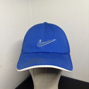 Nike Golf Blue Athletic Baseball Cap Hook and Loop Unisex Adult OSFM Swoosh Logo